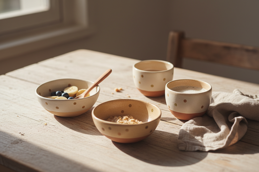 petite tasse et bol pour petit déjeuner d'enfants